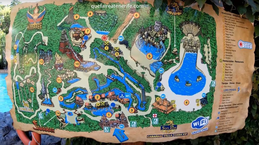 carte siam park plan